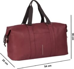 New Rebels® Mart Weekender - Weekendtas - Reistas - Waterafstotend - Polyurethaan- Burgundy -Reis Opberg Artikelen 1200x1124 5