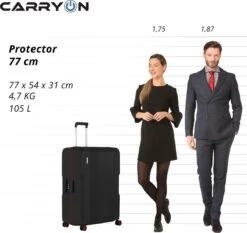 CarryOn Protector Luxe Grote Reiskoffer - Trolley 77cm Met TSA-klikslot - Ultrasterk - Zwart 15 CarryOn Protector Luxe Grote Reiskoffer - Trolley 77cm Met TSA-klikslot - Ultrasterk - Zwart -Reis Opberg Artikelen 1200x1130 4