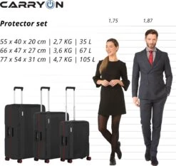 CarryOn Protector Luxe 3-delige Kofferset - Trolleyset Met TSA-kliksloten - Zwart -Reis Opberg Artikelen 1200x1130 7