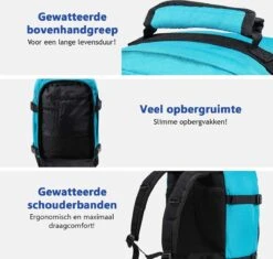 CabinMax Metz Reistas – Handbagage 20L – Rugzak – Schooltas - 40x25x20 Cm – Compact Backpack – Lichtgewicht – Teal -Reis Opberg Artikelen 1200x1143 4