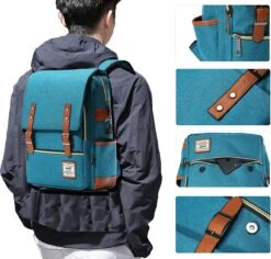 HapiLeap Laptop Vintage Rugzak Waterbestendig Zakelijke Reizen School Rugzak Messenger Bag Past 15.6 Inch Notebook Voor Mannen & Vrouwen -Reis Opberg Artikelen 1200x1146 3