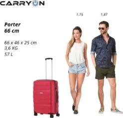 CarryOn Porter ® Reiskoffer - 66cm Trolley Met TSA-slot - OKOBAN Registratie - Rood 12 CarryOn Porter ® Reiskoffer - 66cm Trolley Met TSA-slot - OKOBAN Registratie - Rood -Reis Opberg Artikelen 1200x1148 1