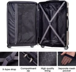 Merax 3-delig Kofferset Met TSA Slot - Trolleyset ABS 40L, 70L & 110 Liter - Goud 15 Merax 3-delig Kofferset Met TSA Slot - Trolleyset ABS 40L, 70L & 110 Liter - Goud -Reis Opberg Artikelen 1200x1149 4