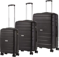 TravelZ Big Bars Kofferset - Trolleyset 3-delig Met TSA-slot - Zwart -Reis Opberg Artikelen 1200x1150 5