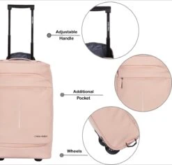 New Rebels® Harper Reistas / Weekendtas Geschikt Voor Handbagage - Waterafstotend Polyutheraan - Trolley Met Wielen En Reflectiedetails - Oud Roze - 29L 22 New Rebels® Harper Reistas / Weekendtas Geschikt Voor Handbagage - Waterafstotend Polyutheraan - Trolley Met Wielen En Reflectiedetails - Oud Roze - 29L -Reis Opberg Artikelen 1200x1154