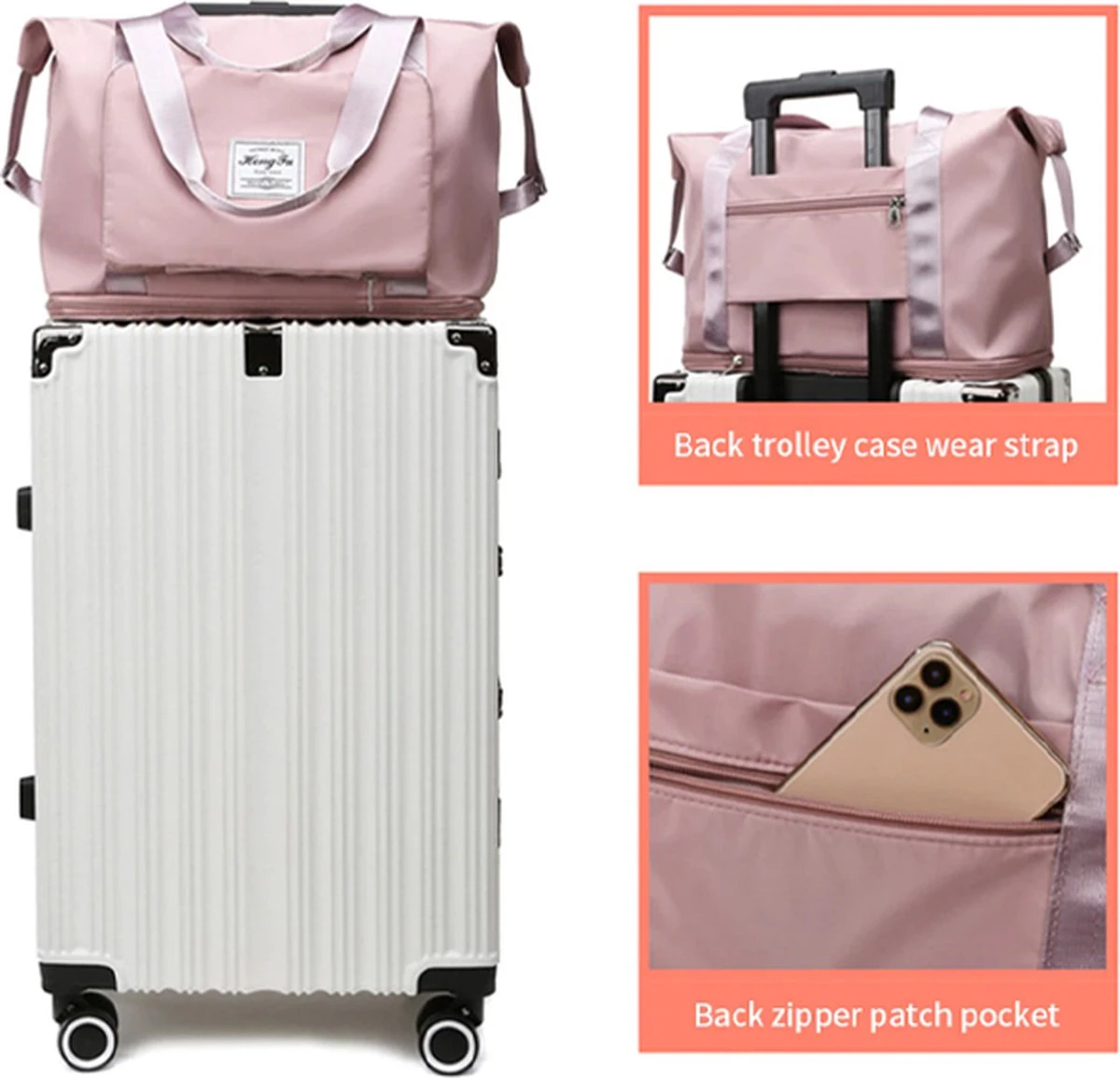 Merkloos Opvouwbare Handbagage Reistas – Opvouwbaar Tot 28 X 18 Cm – Paars 15 Merkloos Opvouwbare Handbagage Reistas – Opvouwbaar Tot 28 X 18 Cm – Paars - Afbeelding 13