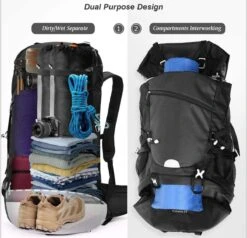 Merkloos Hiking Backpack 50L, Men Women Waterproof Trekking Backpack Travel Backpack Outdoor Hiking Backpack With Rain Cover, Backpacker Backpack For Hiking, Mountaineering, Camping, Travel Sports 17 Merkloos Hiking Backpack 50L, Men Women Waterproof Trekking Backpack Travel Backpack Outdoor Hiking Backpack With Rain Cover, Backpacker Backpack For Hiking, Mountaineering, Camping, Travel Sports -Reis Opberg Artikelen 1200x1156 6