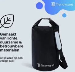 Trendwares - Drybag – Strandtas - Waterdichte Tas – Droogtas – Rugtas - Survival Outdoor Tas – 20 Liter - Zwart -Reis Opberg Artikelen 1200x1160 6