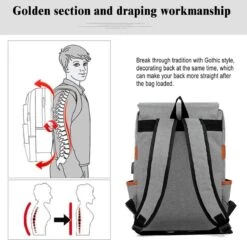 Veran Rugtas - Rugzak - 25 Liter - 15,6" Laptopvak - Boekentas - Vintage - Laptop - School - Boekentas - Grijs -Reis Opberg Artikelen 1200x1164 5