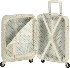 Princess Traveller Florence - Handbagagekoffer Met Strap - Crème - S - 55cm -Reis Opberg Artikelen 1200x1168