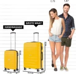 TravelZ Big Bars Kofferset - Trolleyset TSA 2-delig - Handbagage En Groot - Geel -Reis Opberg Artikelen 1200x1169 16