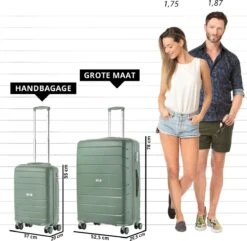 TravelZ Big Bars Kofferset - Trolleyset TSA 2-delig - Handbagage En Groot - Olijf -Reis Opberg Artikelen 1200x1169 2