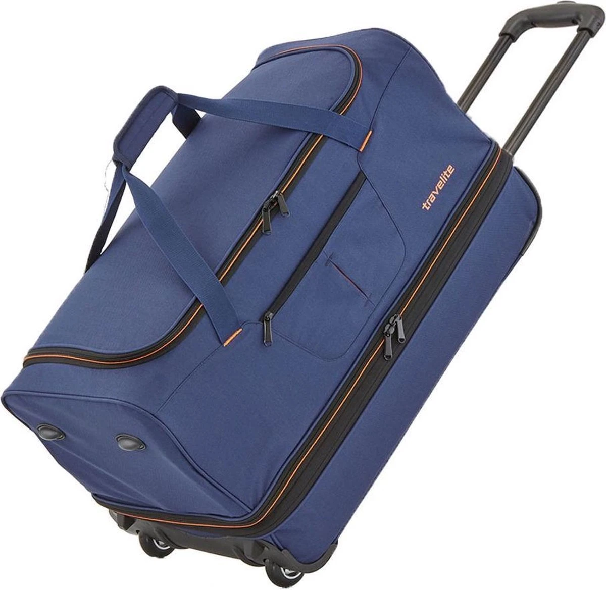 Travelite Basics Wheeled Duffle 55cm Expandable Navy/Orange 3 Travelite Basics Wheeled Duffle 55cm Expandable Navy/Orange