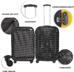 TravelZ Horizon Handbagagekoffer - 54cm Handbagage Trolley Met Gevoerde Binnenkant - Geel -Reis Opberg Artikelen 1200x1169 6