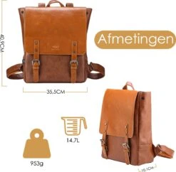 Behave Rugzak - Rugtas - Backpack - Laptoptas - Schooltas - 15 L - 15 Inch Laptop Tas - Bruin -Reis Opberg Artikelen 1200x1174 3