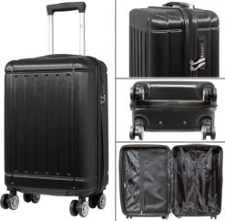 Travelsuitcase - Parma- Ruimbagage Reiskoffer - Polycarbonaat- Zwart - Hoogglans - Maat L / 93 Liter -Reis Opberg Artikelen 1200x1178 4
