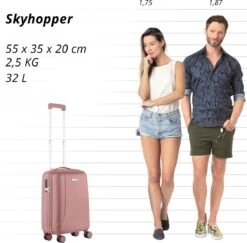 CarryOn Skyhopper Handbagage Koffer 55cm – TSA Trolley - Old Pink -Reis Opberg Artikelen 1200x1180 1
