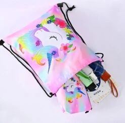 Unicorn Gymtas + Etui - Sporttas Met Rijgkoord - Bloemetjes - 4-12 Jaar -Reis Opberg Artikelen 1200x1181 3