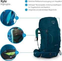 Osprey Kyte 46l Backpack Dames - Siren Grey - One Size -Reis Opberg Artikelen 1200x1181 4