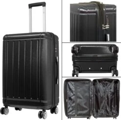 Travelsuitcase - Parma- Ruimbagage Reiskoffer - Polycarbonaat- Zwart - Hoogglans - Maat L / 93 Liter -Reis Opberg Artikelen 1200x1184 3
