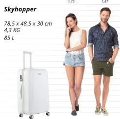 CarryOn Skyhopper Reiskoffer - 78cm TSA Trolley Met OKOBAN - Dubbele Wielen - Wit -Reis Opberg Artikelen 1200x1185 2