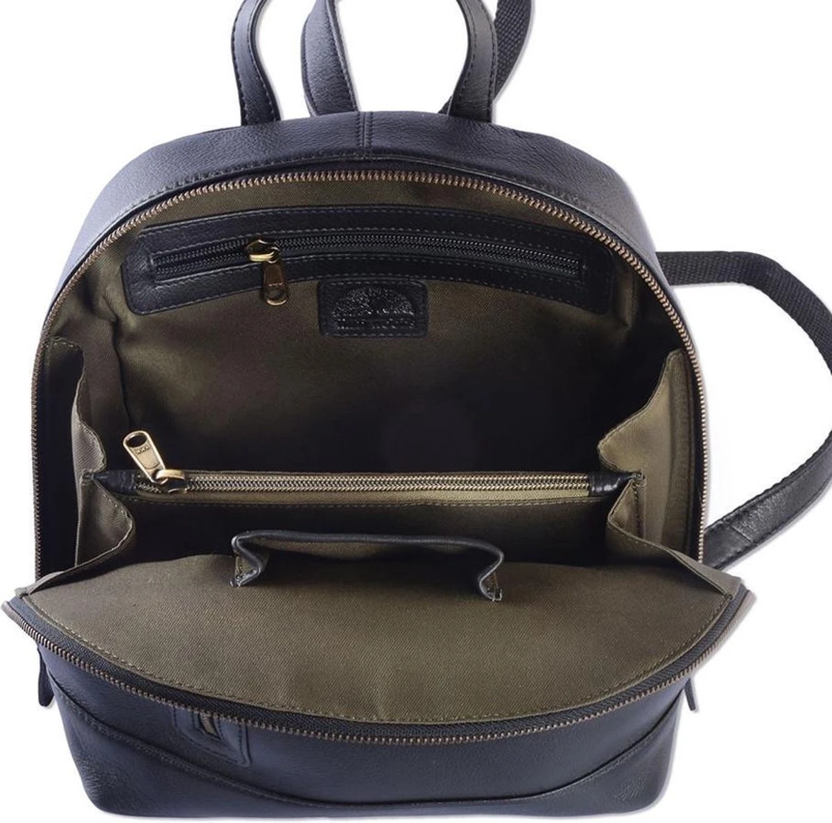 WILD WOODS Leren Dames Rugtas M - Casual Rugzak - Nappa Leer - Zwart 5 WILD WOODS Leren Dames Rugtas M - Casual Rugzak - Nappa Leer - Zwart - Afbeelding 3