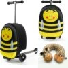 Rolkoffer Trolley Voor Kinderen | Geel | Trolley | Tas Kind | Bagagekoffer | Step Jongen | Vliegtuig Nekkussen | Step Met 3 Wielen | FDBW | Koffer Handbagage - 50 Kilo - Bouncy Box 40x20x25 Cm + Nekkussen Vliegtuig -Reis Opberg Artikelen 1200x1188