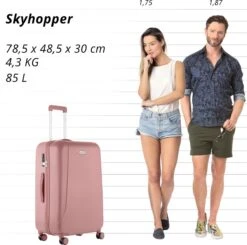 CarryOn Skyhopper Reiskoffer - 78cm TSA Trolley Met OKOBAN - Dubbele Wielen - Old Pink -Reis Opberg Artikelen 1200x1192 2