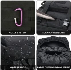 IBright XXL Tactical Backpack 100 Liter - Tactische Rugzak -Militaire Rugzak - Waterdicht - Zwart -Reis Opberg Artikelen 1200x1192 6