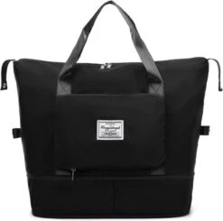 Bella's Shop® - Grote Reistas - Reistas - Opvouwbare Tas - Weekend Tas - Waterdicht - Sporttas - Schoudertas - Zwart