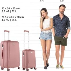 CarryOn Skyhopper Kofferset – TSA Handbagage + Reiskoffer 78cm – Dubbele Wielen - Old Pink 11 CarryOn Skyhopper Kofferset – TSA Handbagage + Reiskoffer 78cm – Dubbele Wielen - Old Pink -Reis Opberg Artikelen 1200x1193 2