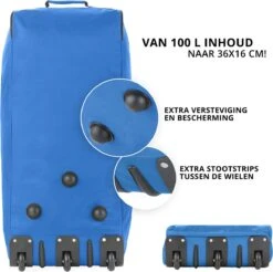 TravelZ Opvouwbare Wieltas | Reistas Op Wielen | 100 Liter | Verbeterd 2022 Model | Blauw -Reis Opberg Artikelen 1200x1193 8