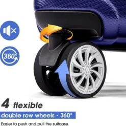 Merax 3-delig Kofferset Met TSA Slot - Trolleyset ABS 40L, 70L & 110 Liter - Blauw -Reis Opberg Artikelen 1200x1195 6