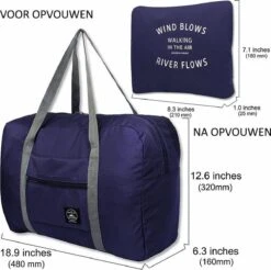 Merkloos Duffelbag - Reistas - Sporttas - Opvouwbare Reistas - Weekendtas - Donkerblauw 11 Merkloos Duffelbag - Reistas - Sporttas - Opvouwbare Reistas - Weekendtas - Donkerblauw -Reis Opberg Artikelen 1200x1196 11