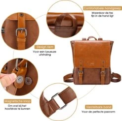 Behave Rugzak - Rugtas - Backpack - Laptoptas - Schooltas - 15 L - 15 Inch Laptop Tas - Bruin -Reis Opberg Artikelen 1200x1196 5