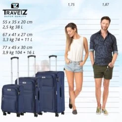 TravelZ Softspinner TSA Kofferset - 3-delige Zachte Trolleyset - Dubbele Wielen En Voorvakken Blauw 19 TravelZ Softspinner TSA Kofferset - 3-delige Zachte Trolleyset - Dubbele Wielen En Voorvakken Blauw -Reis Opberg Artikelen 1200x1199 11