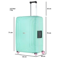 CarryOn Steward TSA Reiskoffer - 75cm Trolley Met Kliksloten - Dubbele Wielen - Mint -Reis Opberg Artikelen 1200x1200 1002