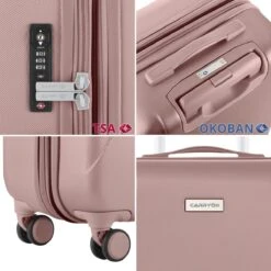 CarryOn Skyhopper Reiskoffer - 68.5cm TSA Trolley Met Expander En OKOBAN - Roze -Reis Opberg Artikelen 1200x1200 1038