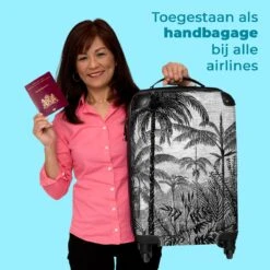 NoBoringSuitcases.com® Koffer - Jungle - Palmboom - Vintage - Zwart Wit - Past Binnen 55x40x20 Cm En 55x35x25 Cm - Handbagage - Trolley - Fotokoffer - Cabin Size - Print 17 NoBoringSuitcases.com® Koffer - Jungle - Palmboom - Vintage - Zwart Wit - Past Binnen 55x40x20 Cm En 55x35x25 Cm - Handbagage - Trolley - Fotokoffer - Cabin Size - Print -Reis Opberg Artikelen 1200x1200 104