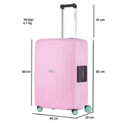 CarryOn Steward TSA Reiskoffer - 65cm Trolley Met Kliksloten - Dubbele Wielen - Roze -Reis Opberg Artikelen 1200x1200 1142