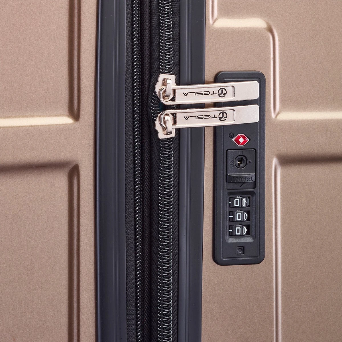 Tesla PC - Reiskoffer - 75 Cm - 4 Wielen - Goud 7 Tesla PC - Reiskoffer - 75 Cm - 4 Wielen - Goud - Afbeelding 5