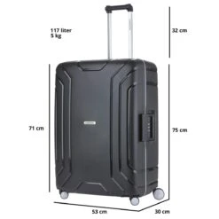 CarryOn Steward TSA Reiskoffer - 75cm Trolley Met Kliksloten - Dubbele Wielen - Zwart -Reis Opberg Artikelen 1200x1200 1207