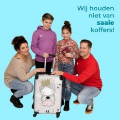 NoBoringSuitcases.com® Koffer Groot - Prinses - Bloemen - Kroon - Meisje - Sterren - Trolley Koffer Met TSA-slot - Met Wielen - 90 Liter - Reiskoffer - 66 Cm -Reis Opberg Artikelen 1200x1200 1227