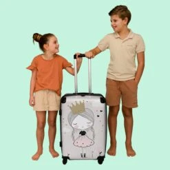 NoBoringSuitcases.com® Koffer Groot - Prinses - Bloemen - Kroon - Meisje - Sterren - Trolley Koffer Met TSA-slot - Met Wielen - 90 Liter - Reiskoffer - 66 Cm -Reis Opberg Artikelen 1200x1200 1229