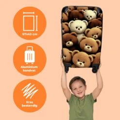 NoBoringSuitcases.com® Koffer Groot - Teddybeer - Knuffel - Bruin - Beer - Trolley Koffer Met TSA-slot - Met Wielen - 90 Liter - Reiskoffer - 66 Cm -Reis Opberg Artikelen 1200x1200 1274