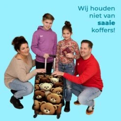 NoBoringSuitcases.com® Koffer Groot - Teddybeer - Knuffel - Bruin - Beer - Trolley Koffer Met TSA-slot - Met Wielen - 90 Liter - Reiskoffer - 66 Cm -Reis Opberg Artikelen 1200x1200 1276