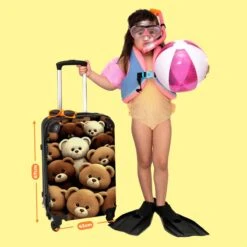NoBoringSuitcases.com® Koffer Groot - Teddybeer - Knuffel - Bruin - Beer - Trolley Koffer Met TSA-slot - Met Wielen - 90 Liter - Reiskoffer - 66 Cm -Reis Opberg Artikelen 1200x1200 1277