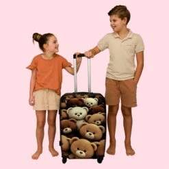 NoBoringSuitcases.com® Koffer Groot - Teddybeer - Knuffel - Bruin - Beer - Trolley Koffer Met TSA-slot - Met Wielen - 90 Liter - Reiskoffer - 66 Cm -Reis Opberg Artikelen 1200x1200 1278