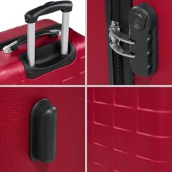 Tectake - Kofferset Trolleyset Reisset - 3-dlg Hardshell Wijnrood - 402670 14 Tectake - Kofferset Trolleyset Reisset - 3-dlg Hardshell Wijnrood - 402670 -Reis Opberg Artikelen 1200x1200 1280