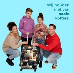 NoBoringSuitcases.com® Koffer Groot - Kat - Huisdieren - Poes - Bruin - Grijs - Trolley Koffer Met TSA-slot - Met Wielen - 90 Liter - Reiskoffer - 66 Cm -Reis Opberg Artikelen 1200x1200 131